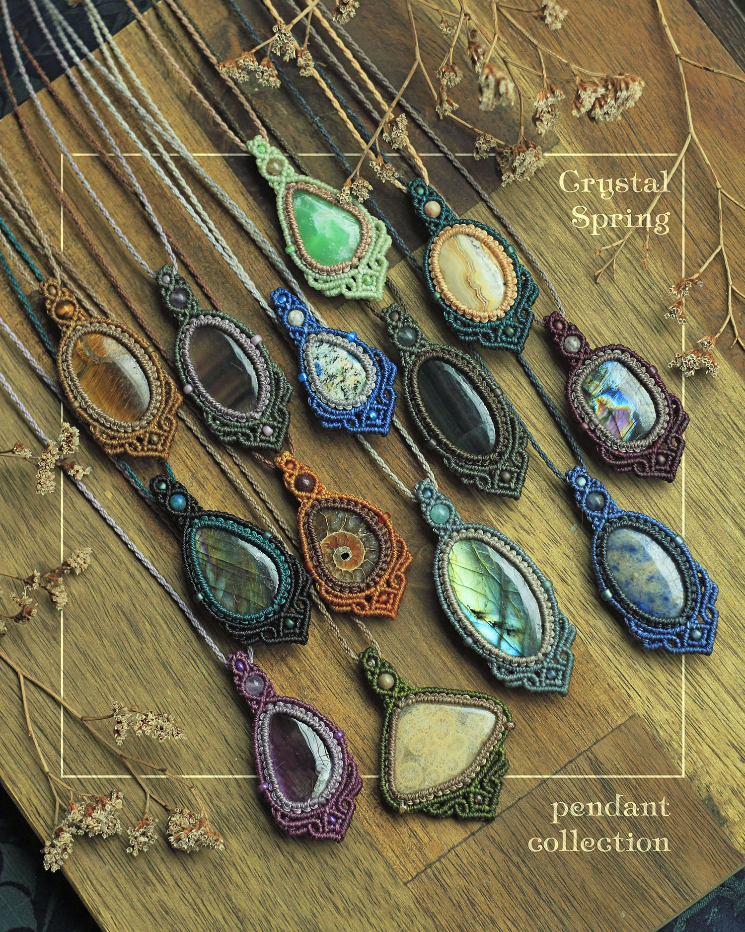 Tusitalka_macrame_pendant_Crystal Spring collection 2
